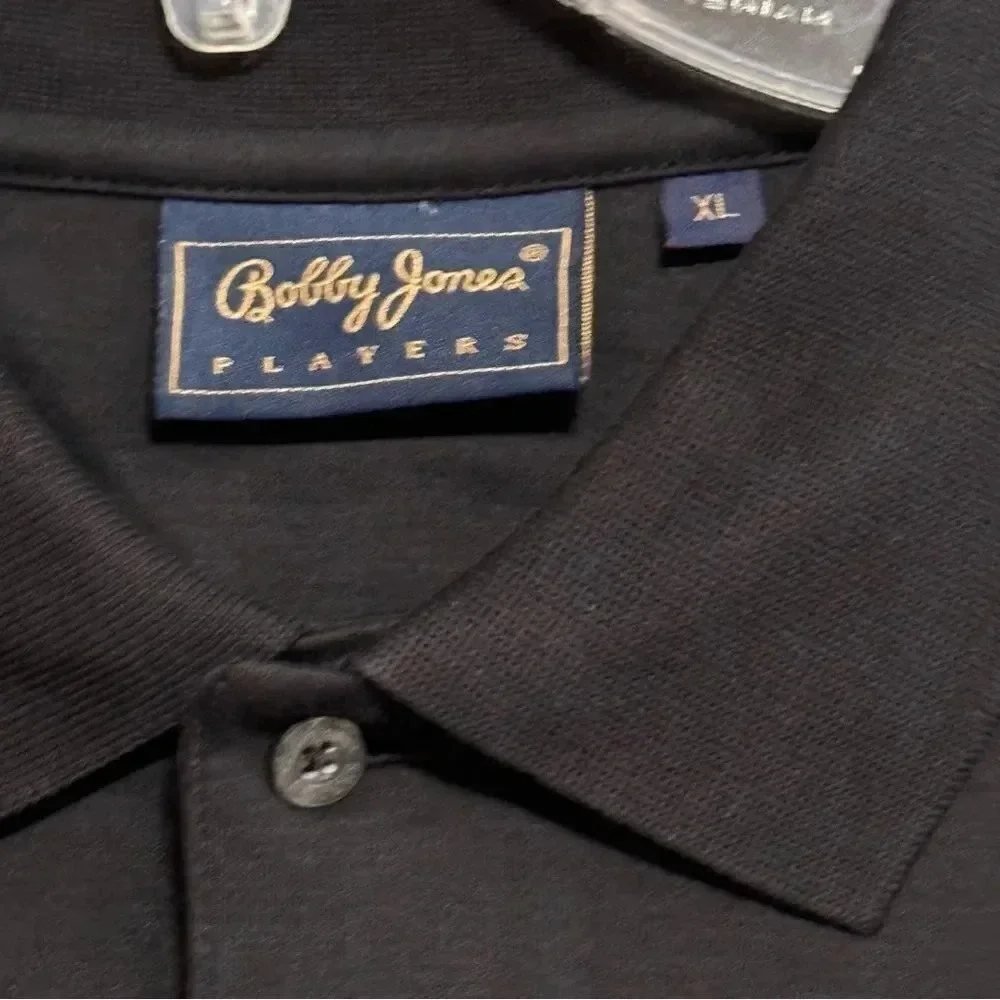 NWT BOBBY JONES Players 100% Peruvian Cotton Black Fallen Oak Golf Polo Size XL